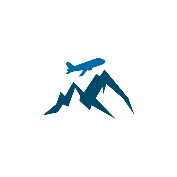 Design logo-ul companiei de turism cu ilustrație vectorială pictogramă avion — Vector de stoc