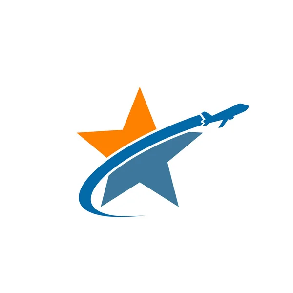 Design del logo dell'azienda di viaggi con illustrazione vettoriale dell'icona piana — Vettoriale Stock