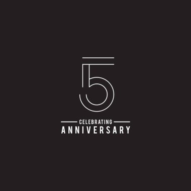 5. yıl dönümü amblem amblemi tasarımını kutluyoruz