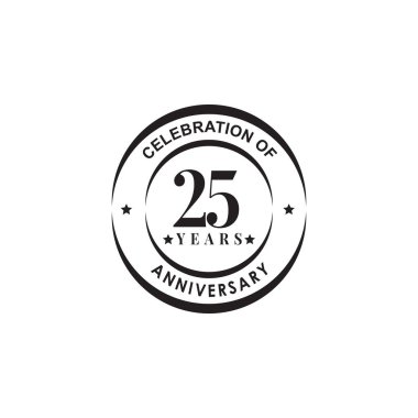 25. yıl dönümü amblem logo tasarım şablonu