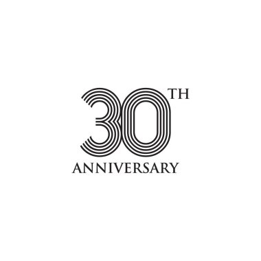 30. yıl dönümü amblem logo tasarım şablonu