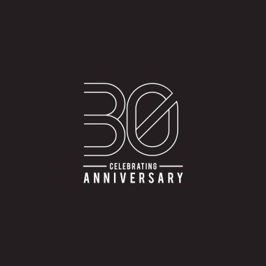 30. yıl dönümü amblem logo tasarım şablonu