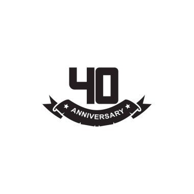 40. yıl dönümü amblem logo tasarım sıcaklığı kutlaması