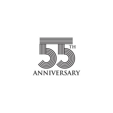 55. kutlama yıldönümü amblemi logo tasarım şablonu