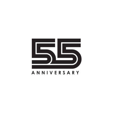 55. kutlama yıldönümü amblemi logo tasarım şablonu