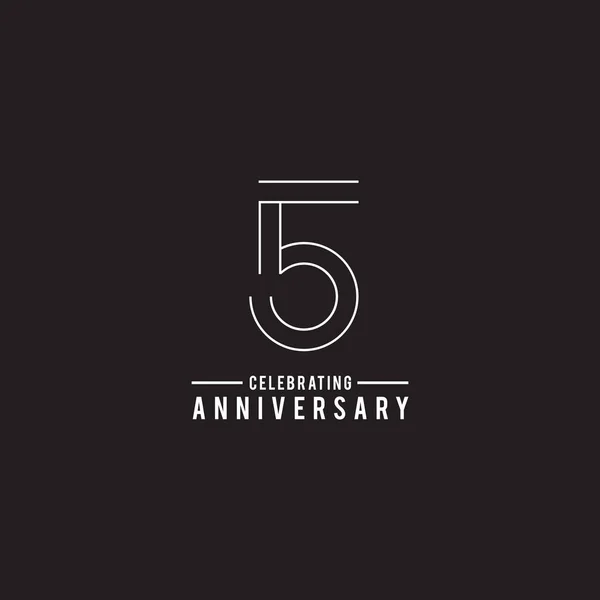 5th year celebrating anniversary emblem logo design — Stock Vector