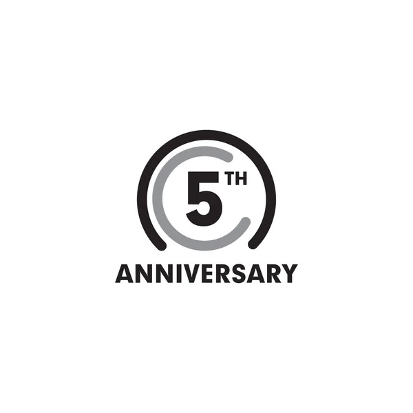 Piąty rok z okazji jubileuszowego projektu logo godła — Wektor stockowy