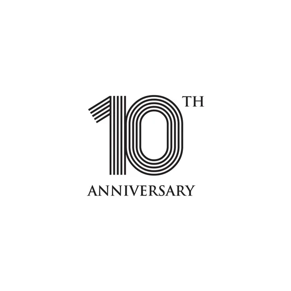 10th year celebrating anniversary emblem logo design — Stock Vector