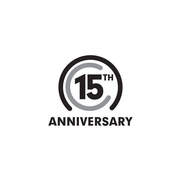 15th year celebrating anniversary emblem logo design — Stock Vector