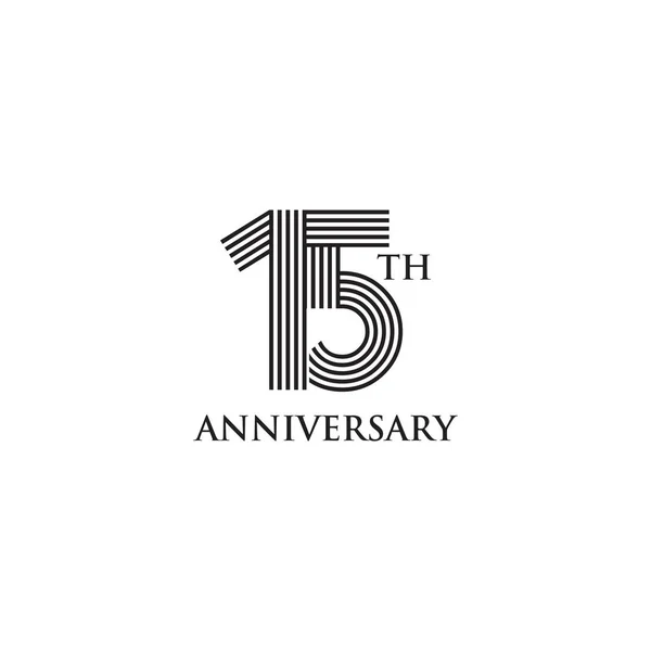 15º año celebrando aniversario emblema logo diseño — Vector de stock