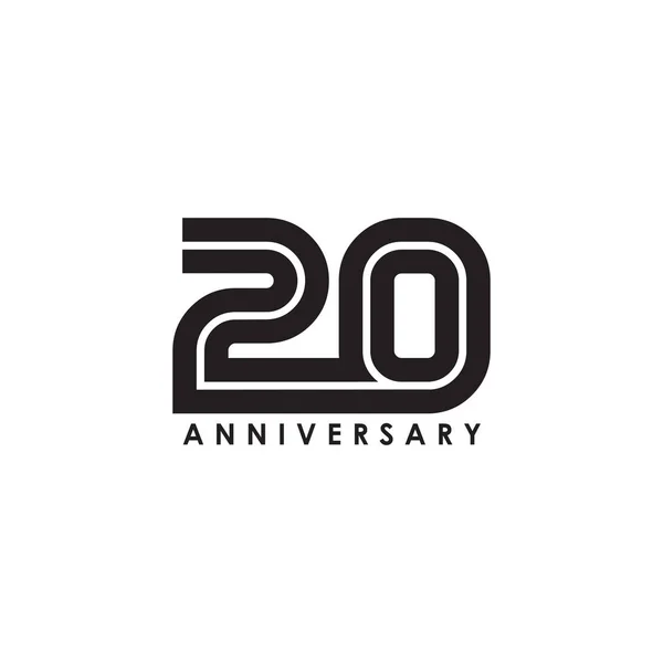 20周年記念エンブレムロゴデザインテンプレート — ストックベクタ