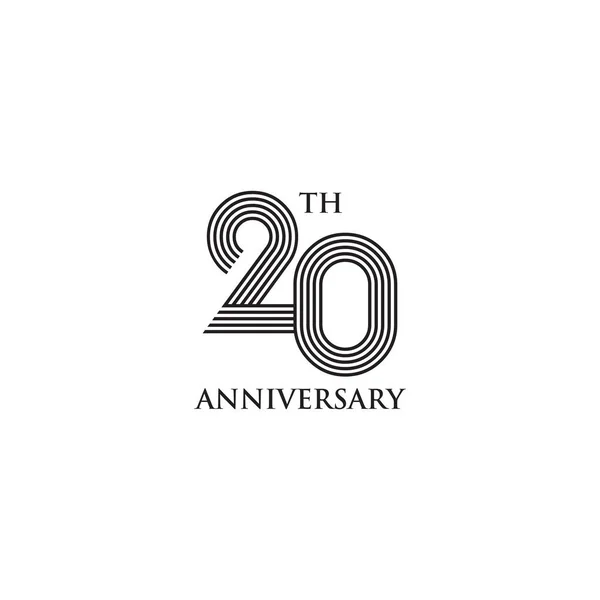 20th year anniversary emblem logo design template — Stock Vector