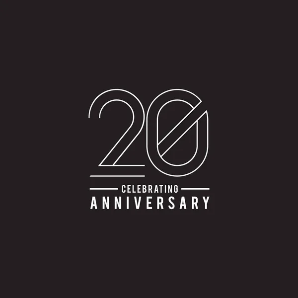 20周年記念エンブレムロゴデザインテンプレート — ストックベクタ
