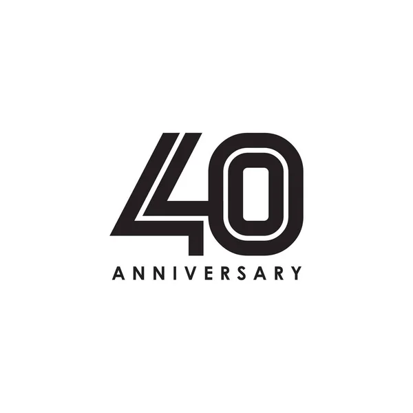 40º año celebrando aniversario emblema logotipo diseño vector temp — Archivo Imágenes Vectoriales