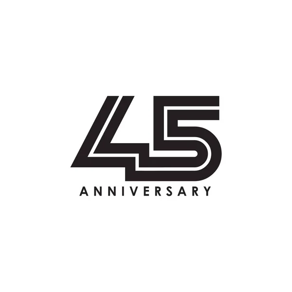 45th year anniversary emblem logo design template — Stock Vector