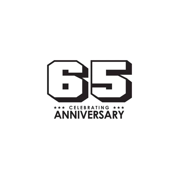 65th year celebration anniversary emblem logo design — Stockový vektor