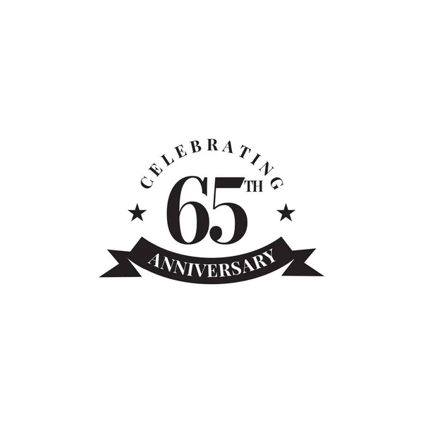 65 años de celebración aniversario emblema logo diseño — Archivo Imágenes Vectoriales