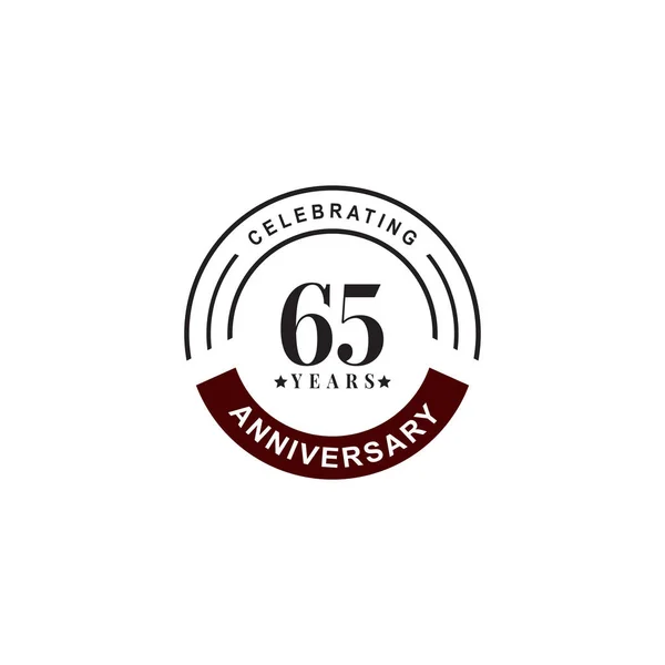 65-årsjubileum emblem logotyp design — Stock vektor