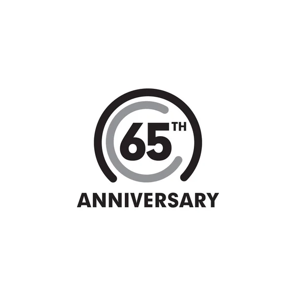 Дизайн логотипа эмблемы 65-летнего юбилея — стоковый вектор
