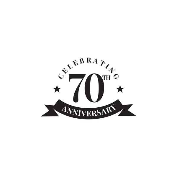 70-årsjubileum emblem logotyp design mall — Stock vektor