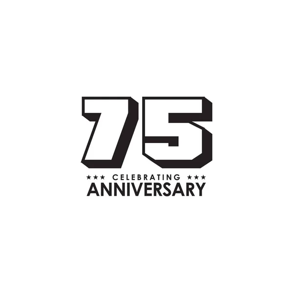 75 años celebrando el diseño del logotipo del emblema del aniversario — Vector de stock