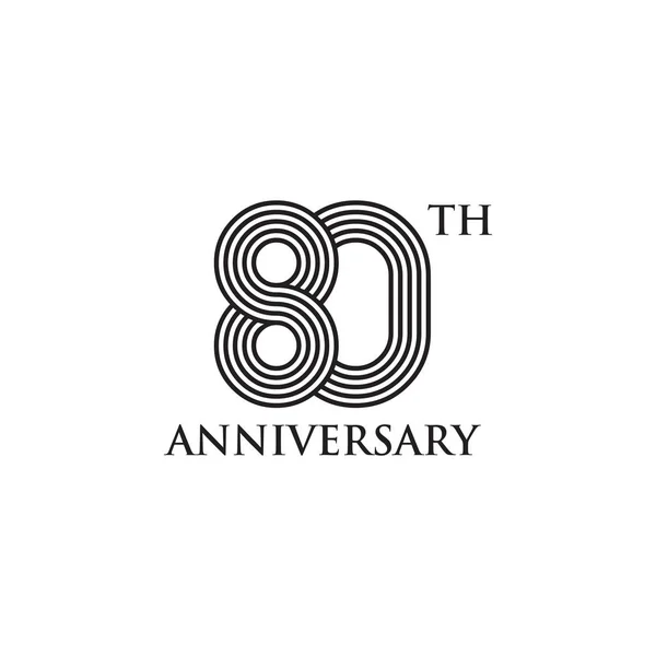 80 años celebrando el diseño del logotipo del emblema del aniversario — Vector de stock