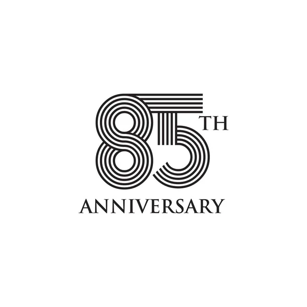 85-й рік святкування ювілейного дизайну логотипу емблеми — стоковий вектор