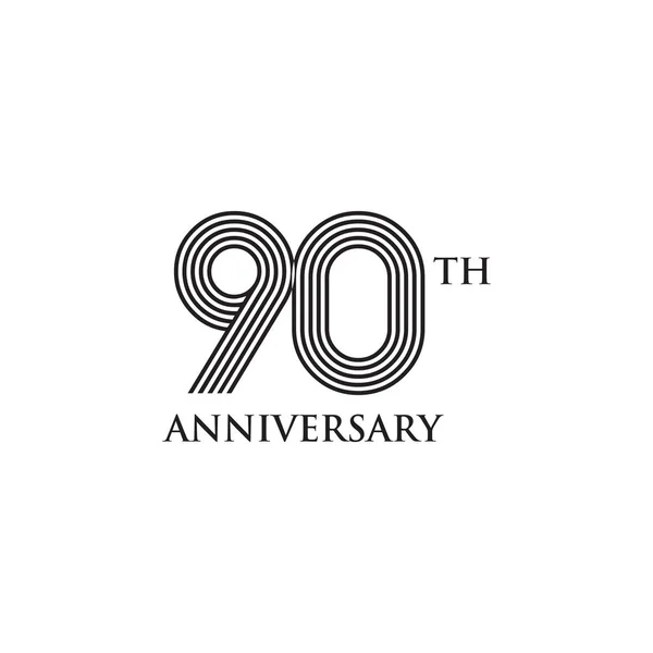 90º año celebrando aniversario emblema logo diseño — Vector de stock