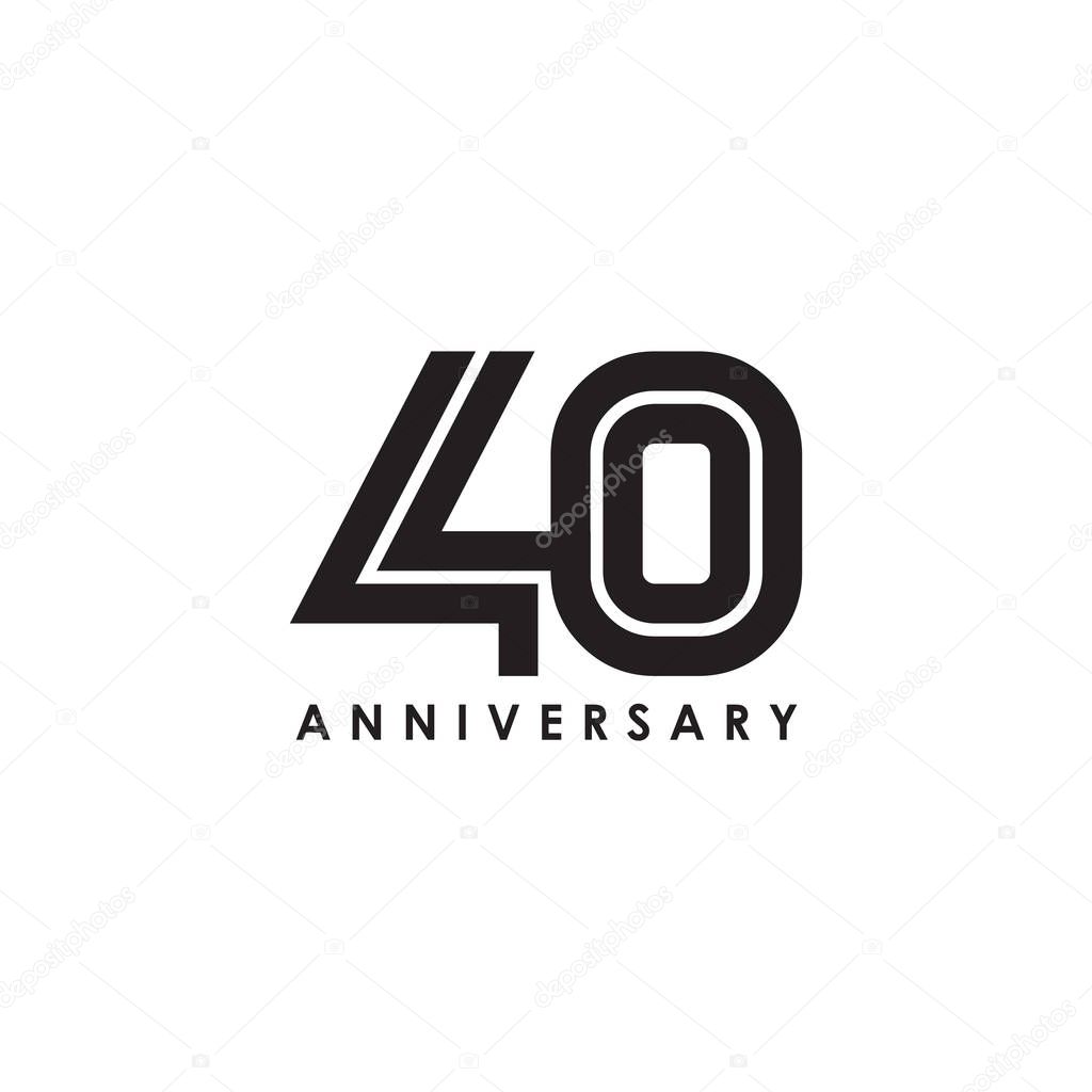 40th year celebrating anniversary emblem logo design vector temp