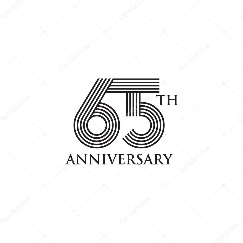 65th year celebration anniversary emblem logo design