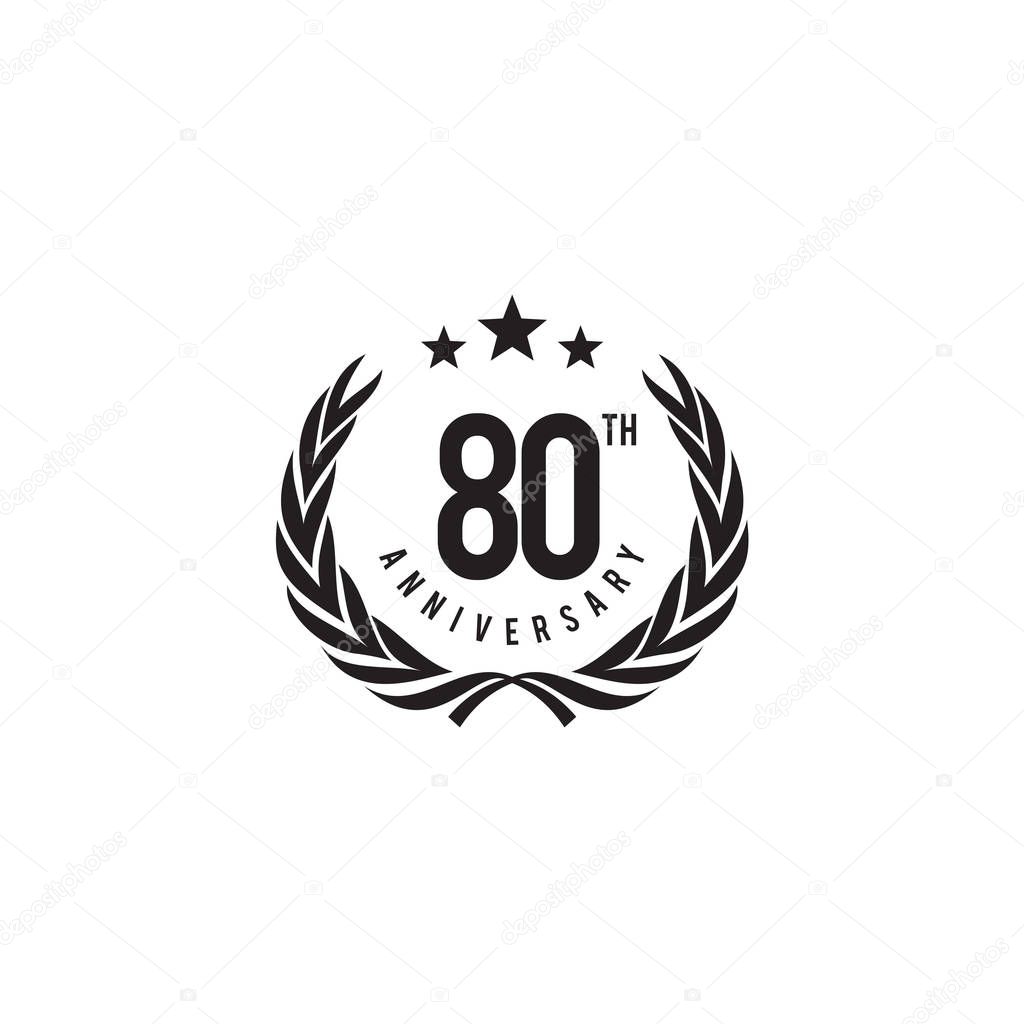 80th year celebrating anniversary emblem logo design