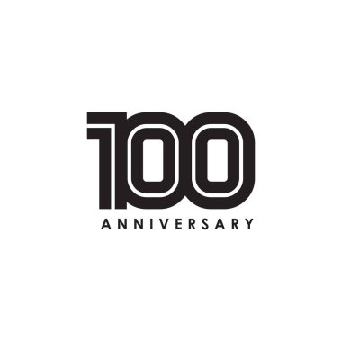 100. yıl dönümü amblem logo tasarım şablonu kutlaması