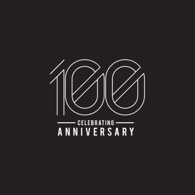 100. yıl dönümü amblem logo tasarım şablonu kutlaması