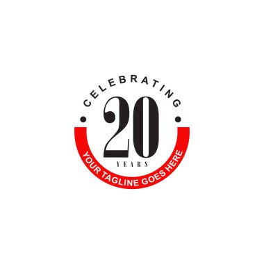 20th year anniversary emblem logo design template clipart