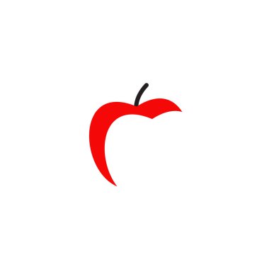 Apple meyve simgesi logo tasarım şablonu