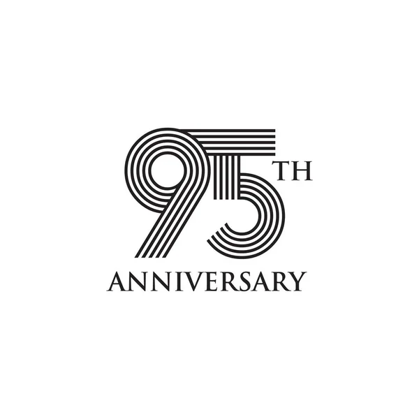 95 лет празднования юбилея эмблемы дизайн логотипа — стоковый вектор