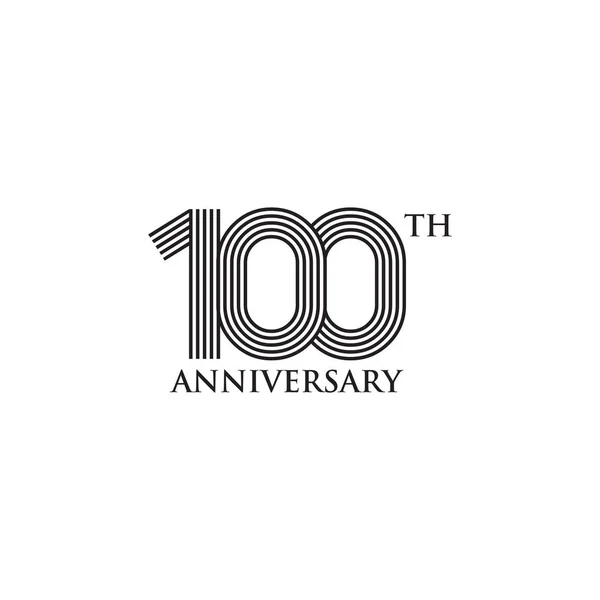 100esimo anno celebrando anniversario emblema logo modello di design — Vettoriale Stock