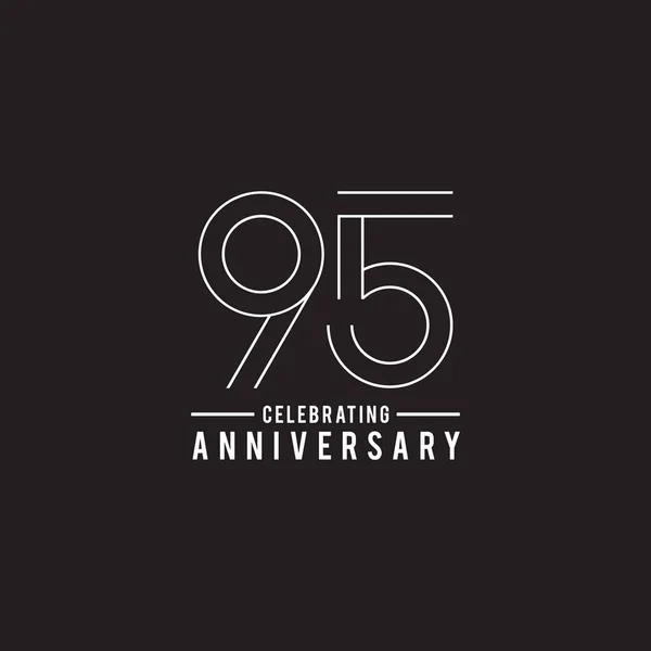 95e année célébrant anniversaire logo logo design — Image vectorielle