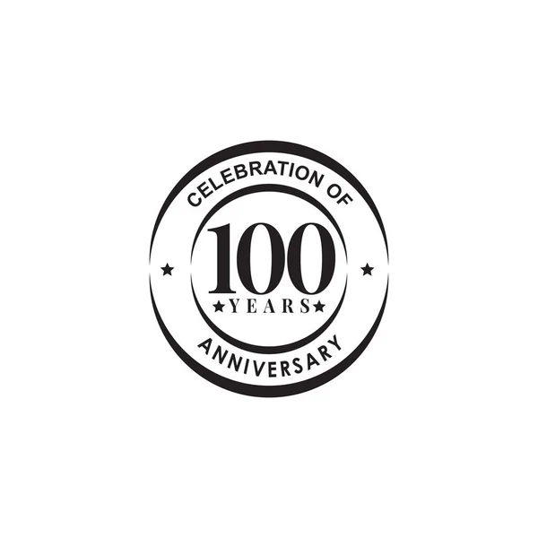 100th year celebrating anniversary emblem logo design template — Stock Vector