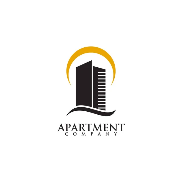 Apartamento edifício logotipo design inspiração vetor modelo —  Vetores de Stock