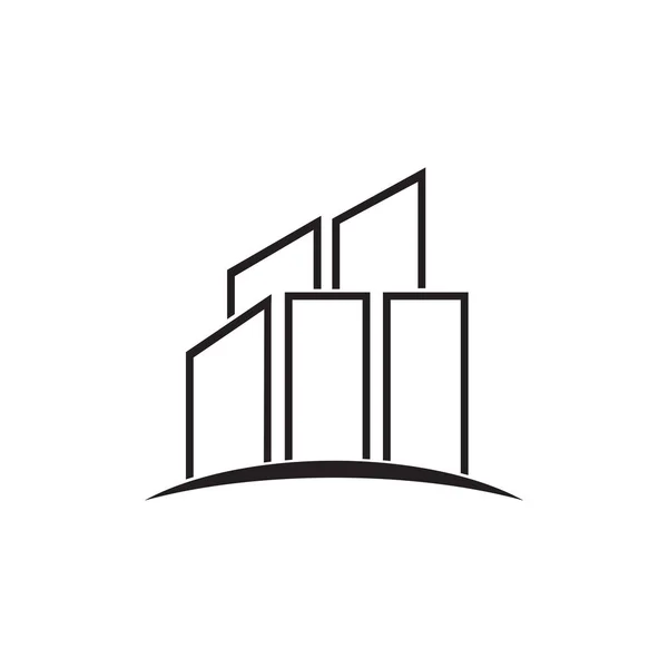 Appartamento edificio logo design ispirazioni modello vettoriale — Vettoriale Stock