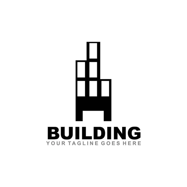アパートの建物のロゴデザインインスピレーションベクトルテンプレート — ストックベクタ