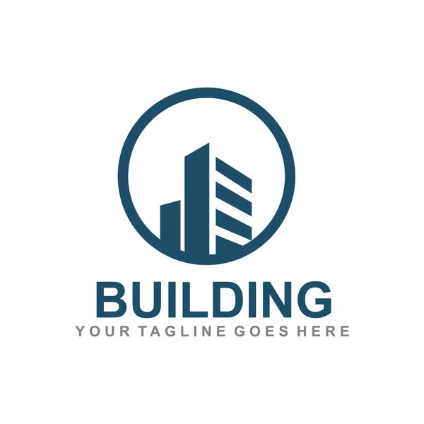 Immeuble d'habitation logo design inspiration modèle vectoriel — Image vectorielle