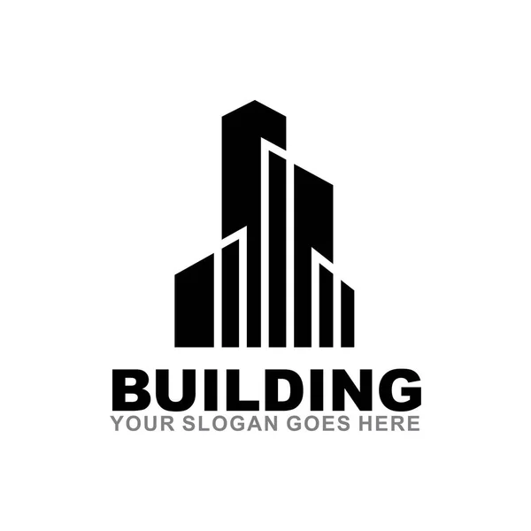 Apartamento edifício logotipo design inspiração vetor modelo —  Vetores de Stock