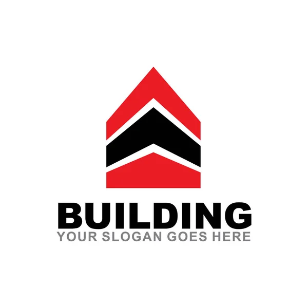 Appartement gebouw logo ontwerp inspiratie vector template — Stockvector