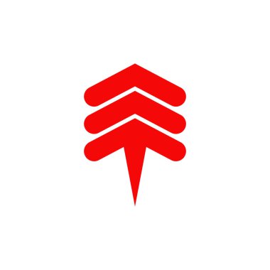 Ok simgesi logo tasarım vektörü şablonu