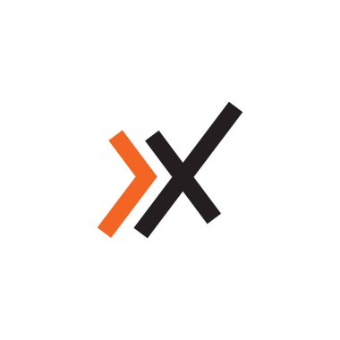 X harfi ilk logo tasarım vektör şablonu