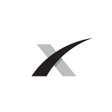 X harfi ilk logo tasarım vektör şablonu