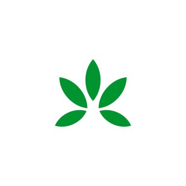 Basit Cbd kenevir yaprağı logo tasarım şablonu