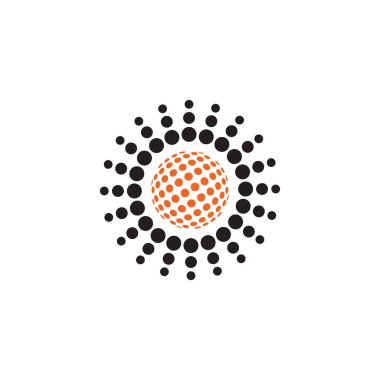 Yarım ton dünya 3D logo tasarım şablonu